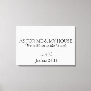 Lienzo Lona del verso de la biblia del 24:15 de Joshua