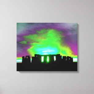 Lienzo Lona envuelta aurora de Stonehenge