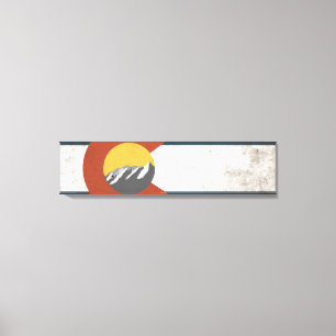 Lienzo Lona envuelta bandera del estado de Colorado