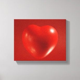 Lienzo Lona envuelta corazón flotante roja