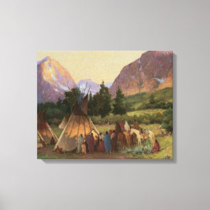 Lienzo Lona envuelta de Montana 1902 del acampamento