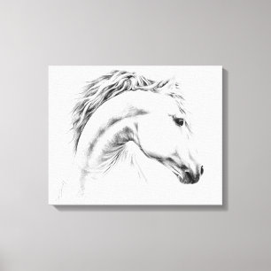 Lienzo Lona envuelta del dibujo de lápiz del retrato del