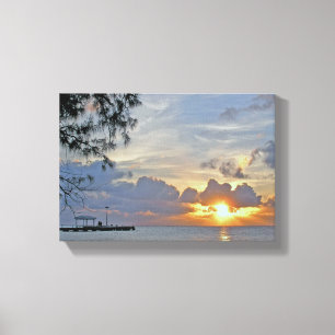 LIENZO LONA ENVUELTA DEL LUSTRE, "PUESTA DEL SOL EN EL