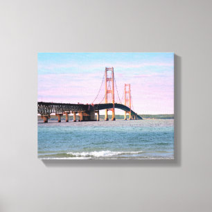 Lienzo Lona envuelta del puente de Mackinac