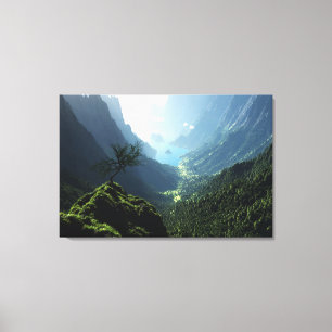 Lienzo Lona envuelta primavera de la montaña