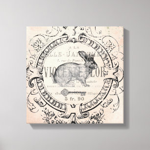 Lienzo Lona estirada conejo francés de la primavera del