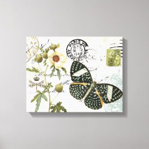Lienzo Lona estirada postal francesa de la mariposa del