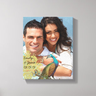 Lienzo Lonas envolventes con tu foto de pájaros de amor