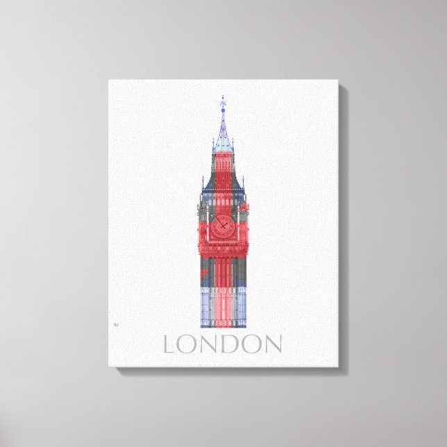 Lienzo London Big Ben Union Jack (Anverso)