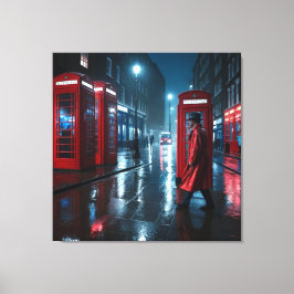 Lienzo London Rain and Red Coats