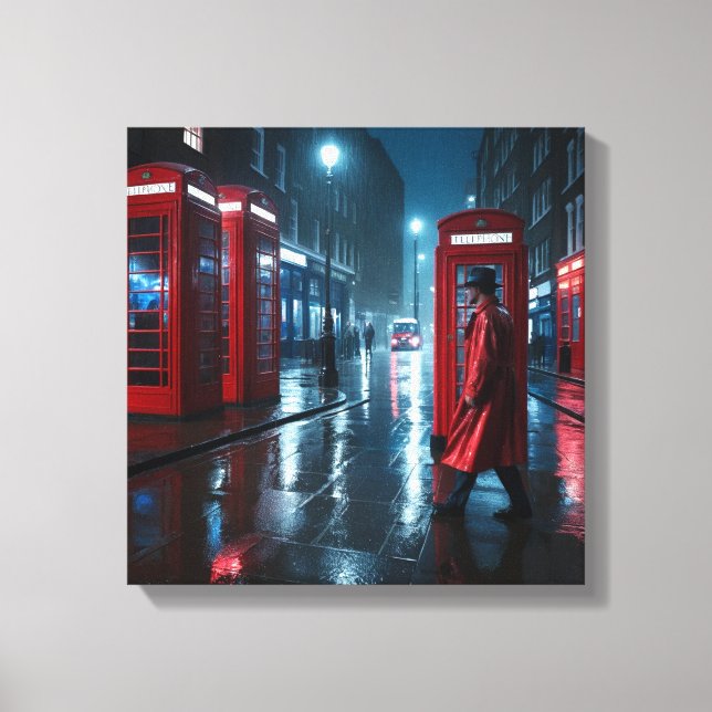 Lienzo London Rain and Red Coats (Anverso)
