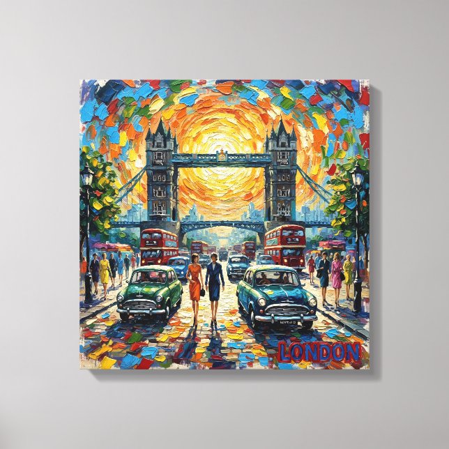 Lienzo London Tower Bridge Iconic Scene Stretched Canvas (Anverso)