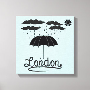 Lienzo Londres el   debajo de un paraguas