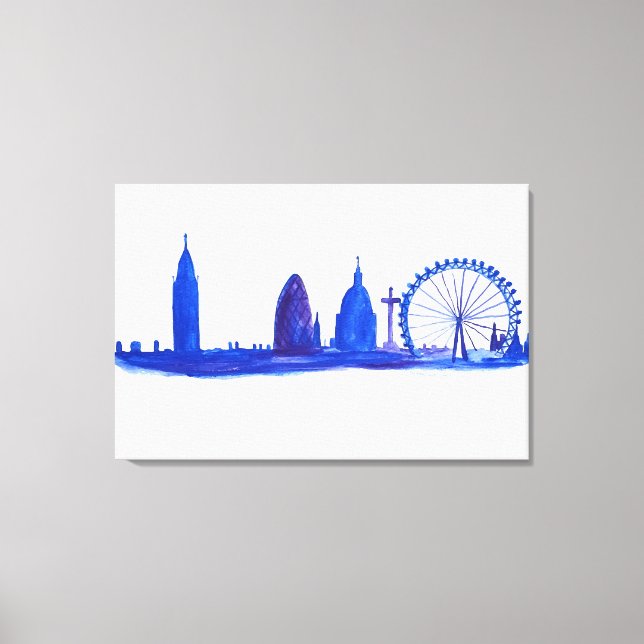 Lienzo Londres Inglaterra Art Bridge Skyline Vintage (Anverso)