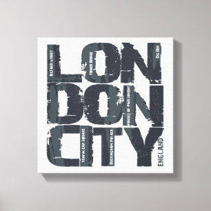 Lienzo Londres, Inglaterra, tipografía