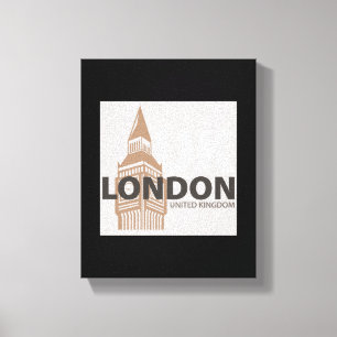 Lienzo Londres Reino Unido Big Ben Tipografía Minimalista