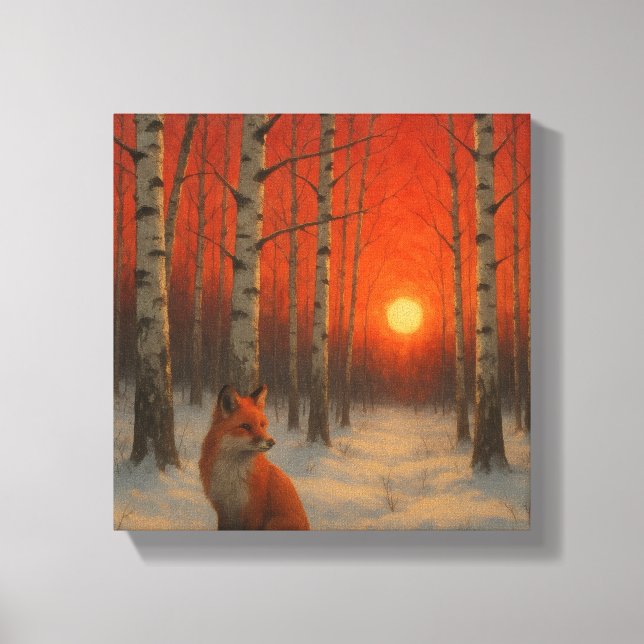 Lienzo Lone Fox in winter  (Anverso)