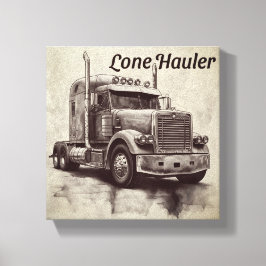 Lienzo "Lone Hauler - Negrita Carbón Bobtail Truck Art Pr