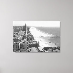 Lienzo Long Beach, California Coastline y Beach