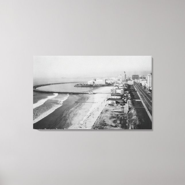 Lienzo Long Beach, California Rainbow Pier y Ocean (Anverso)