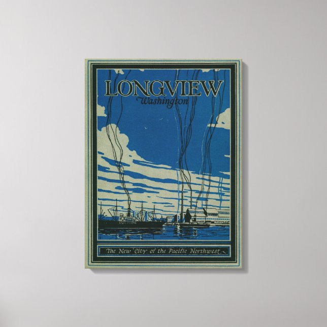 Lienzo Longview, Poster de Publicidad de Washington (Anverso)