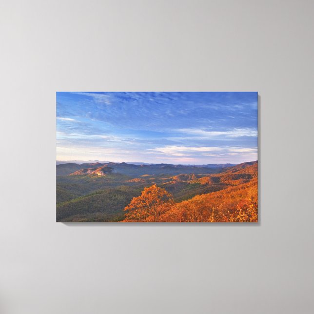 Lienzo Looking Glass Rock al amanecer en Pisgah (Anverso)