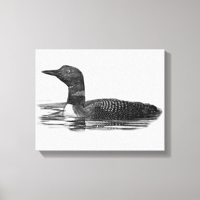 Lienzo Loon en el lago (Anverso)