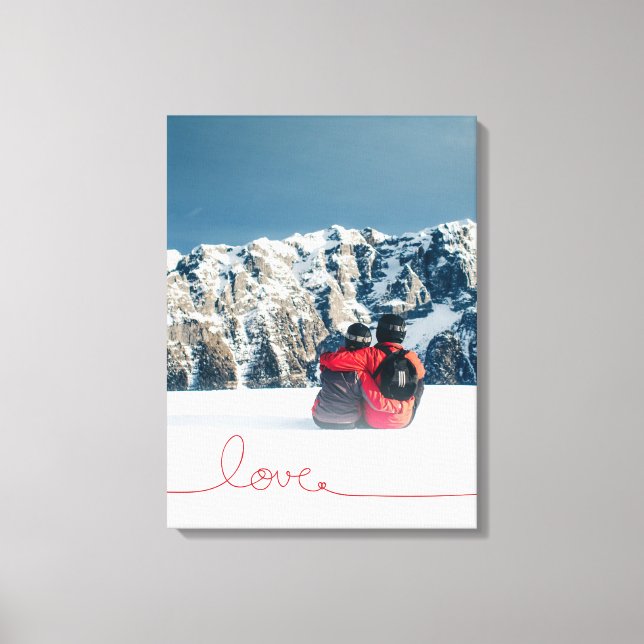 Lienzo Loopy Love Heart String Simple Knot Moderno Photo (Anverso)