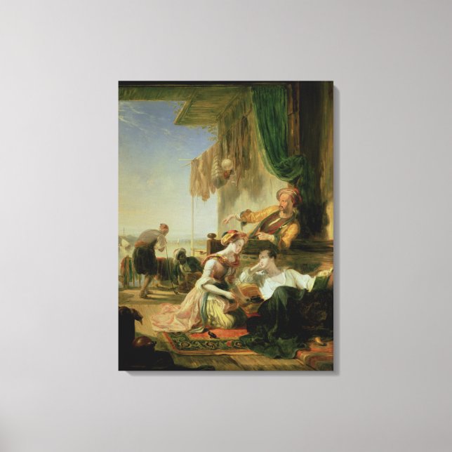 Lienzo Lord Byron reposando en la casa (Anverso)