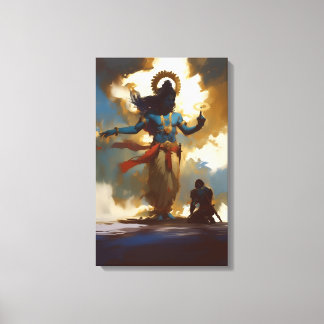 Lienzo Lord Krishna y Arjuna Canvas Wall Art