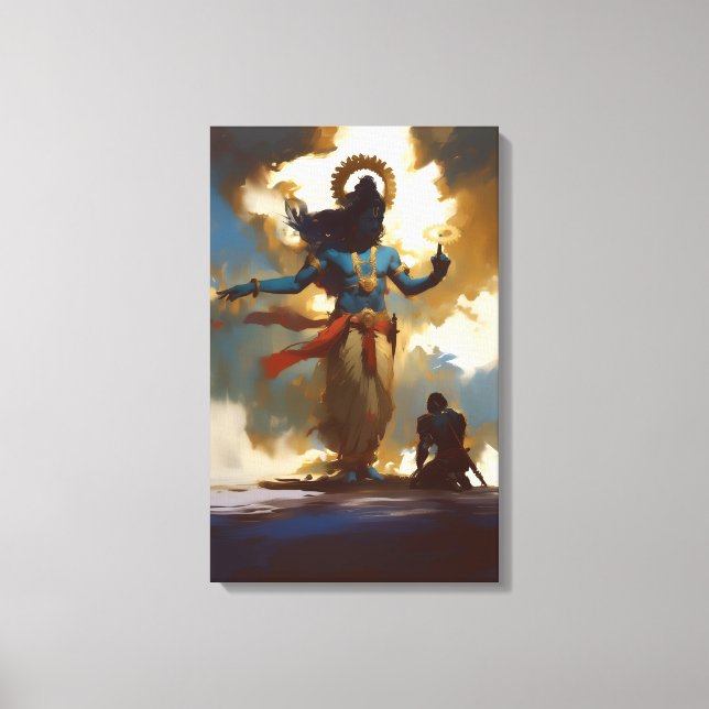 Lienzo Lord Krishna y Arjuna Canvas Wall Art (Anverso)