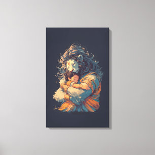 Lienzo Lord Narasimha Hugging Prahlada Canvas Wall Art