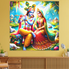Lienzo Lord Radha Krishna Canvas Print Picture