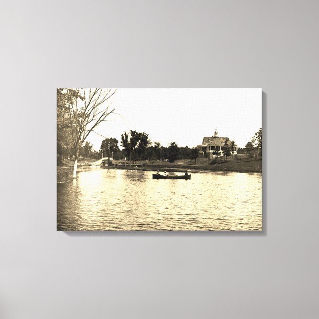 Lienzo Lords Park Elgin Illinois Lagoon Pavillion de los  (Anverso)