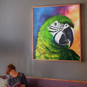 Lienzo Loro verde generado por la inteligencia artificial