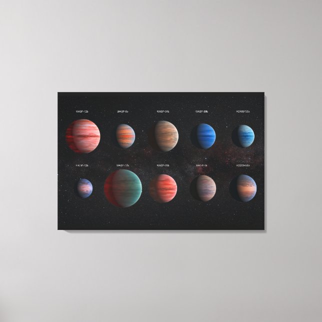 Lienzo Los 10 Exoplanetas De Alumbramiento Caliente (Anverso)