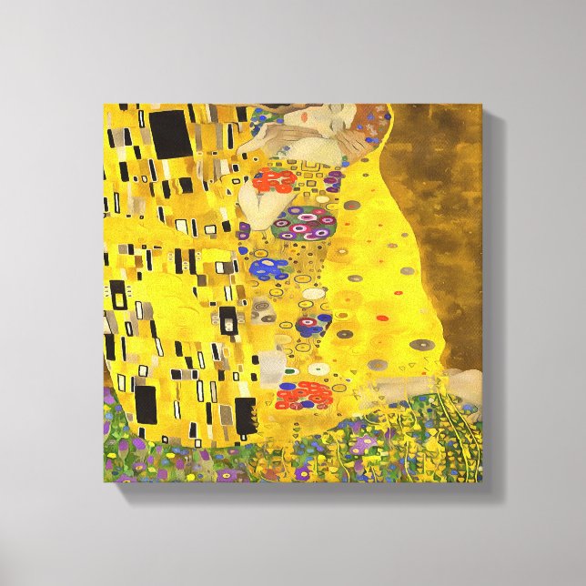 Lienzo Los amantes besan pintura acrílica Bella Artes (Anverso)