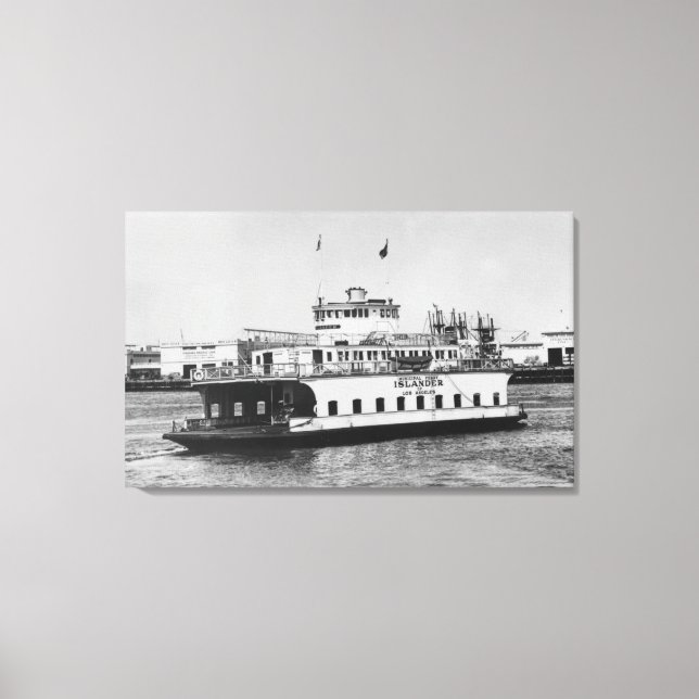 Lienzo Los Ángeles, CA Ferry Islander cerca del puerto (Anverso)
