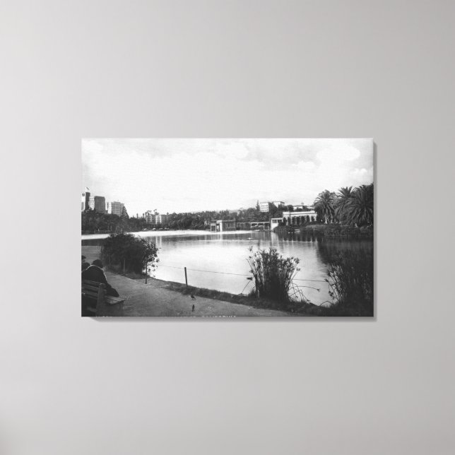 Lienzo Los Ángeles, CA West Lake Park City View (Anverso)