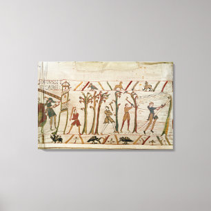 Lienzo Los árboles se tajan abajo para construir las