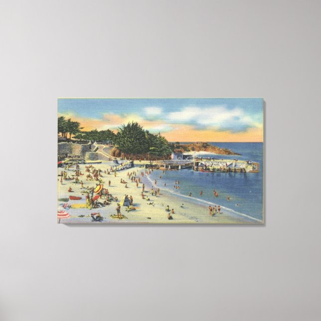 Lienzo Los bañistas y los bañistas en la playa (Anverso)