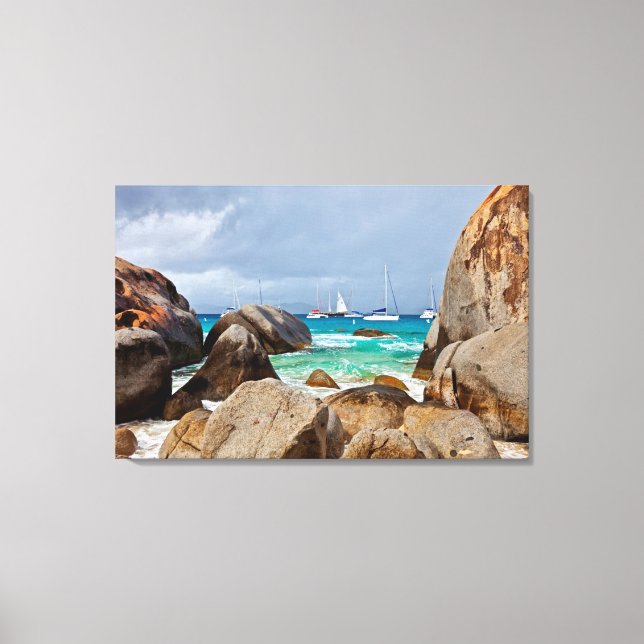 Lienzo Los Baños, Virgin Gorda, Islas Vírgenes Británicas (Anverso)