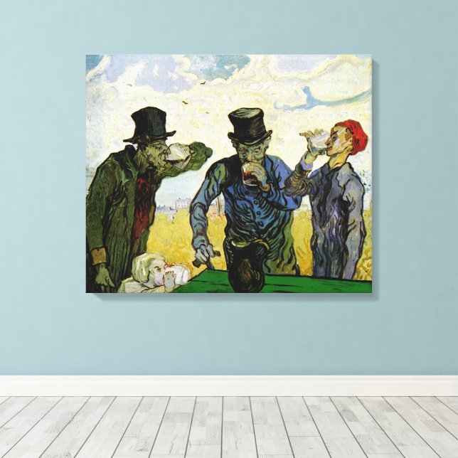 Lienzo Los bebedores de Vincent van Gogh (Insitu (piso de madera))