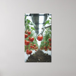 Lienzo Los brazos robóticos recogen con precisión tomates
