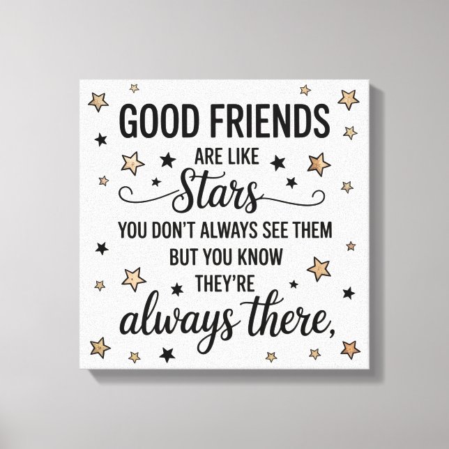 Lienzo Los Buenos Amigos Son Como Estrellas Citas Inspira (Anverso)