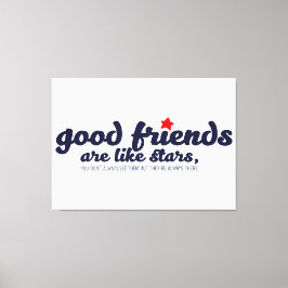 Lienzo Los buenos amigos son como las estrellas