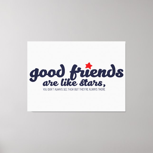 Lienzo Los buenos amigos son como las estrellas (Anverso)