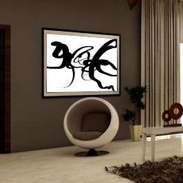 Lienzo Los buzos: Resumen en blanco y negro