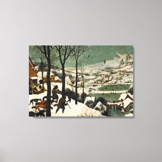 Lienzo Los Cazadores en el Pieter Bruegel de Nieve (Anverso)