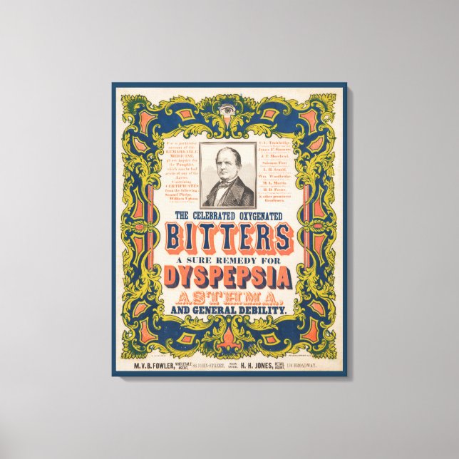 Lienzo Los célebres amargos oxigenados (Anverso)